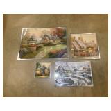 4 metal framed puzzles: 27.25' x 20.25' - 15.25'