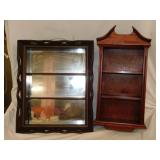 Two wooden shelves