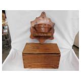 Wooden storage box - Wall mount wood basket, 8' x