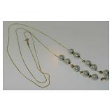 14K gold chain necklace w/ pearls & spacer beads