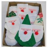 24 vintage felt Santa Claus napkin holders