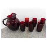 1950's Anchor Hocking Royal Ruby red tilt pitcher