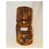 Hand carved wood Hawaii tribal mask, 17' tall