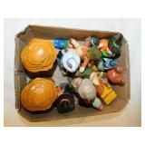Vintage hand painted Fall fairy garden ceramics