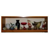 Black glass & Sterling Silver inlay Asian vase -
