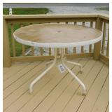 Glass top patio table, 42' diam.