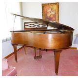 Kimball baby grand piano in satin walnut finish,
