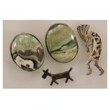 Sterling silver: Southwest Kokopelli pin, 1.5' -