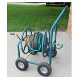 4 wheeled hose reel card w/ hose