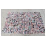 4 hand woven rag rugs, largest 75' x 46'
