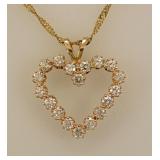 14K yellow gold heart pendant on 14K yellow gold