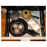 T-Fal & Farberware skillets, well loved -