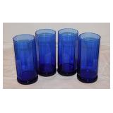 Cobalt glass: 4 Anchor Hocking tumblers -