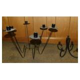 1950's wrought iron 6 arm candelabra, 9' tall