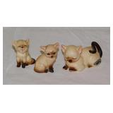 Set of 3 Josef Originals Siamese cat & kittens -