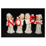 1950's Relco NOEL choir angel candle holders in