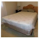 Full size hand crafted wooden headboard bed w/