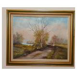 Singed original landscape oil painting on canvas