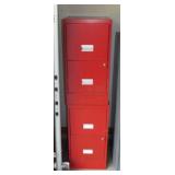 2 metal 2 drawer filing cabinets w/ keys,