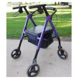 Hunzi 4 wheeled rollator rolling walker w/ seat &