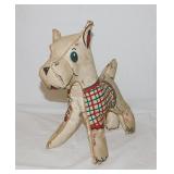 Vintage toys: Oilcloth Scottie dog, 12' tall -