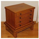 Antique oak 4 drawer spool cabinet,