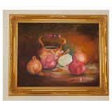 Original still life oil painting on canvas in