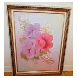Original signed floral still life oil painting on