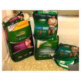 4 pkgs. Depend fit-flex underwear: