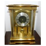 Benchmark quartz brass mantel clock w/ pendulum,