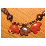 Necklaces: 3 stone bears w/ copper beads -