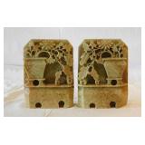 Pair of soapstone bookends
