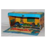 1966 Matchbox Garage & Service Station toy, 9 cars