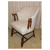 Nice newly upholstered walnut armchair,