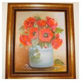 Original Poppies still life oil painting on canvas