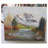 7 stretched canvas landscape paintings & more,