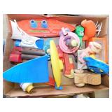 Vintage toys: Plastic boats - Logging truck -