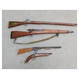 4 wooden toy & drill replica rifles: Kadet