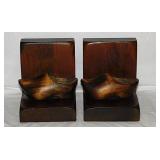 Mid Century Kennedy Bros. walnut bookends w/
