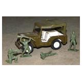 Vintage military toy Army men - Tonka Jeep -