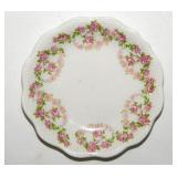 Pink roses transferware porcelain butter pat,