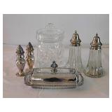 Silverplate butter dish w/ glass insert -
