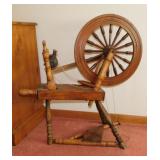 Antique walnut spinning wheel