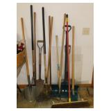 Long handled tools: Shovels - Rakes - Brooms &