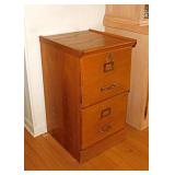 Wooden 2 drawer filing cabinet w/ key