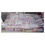 2 hand woven rag rugs, largest 58' x 22'