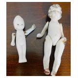 2 antique bisque porcelain jointed dolls -