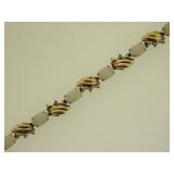 14K yellow & white gold 7.25' opal tennis bracelet