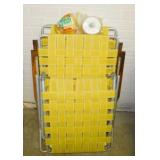 Two 1970's webbed folding chaise loungers w/