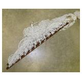 Woven rope hammock w/ wooden spreader bars